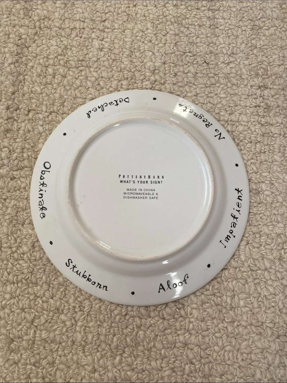Pottery Barn What’s Your Sign Zodiac “Aquarius” Collector’s Plate
